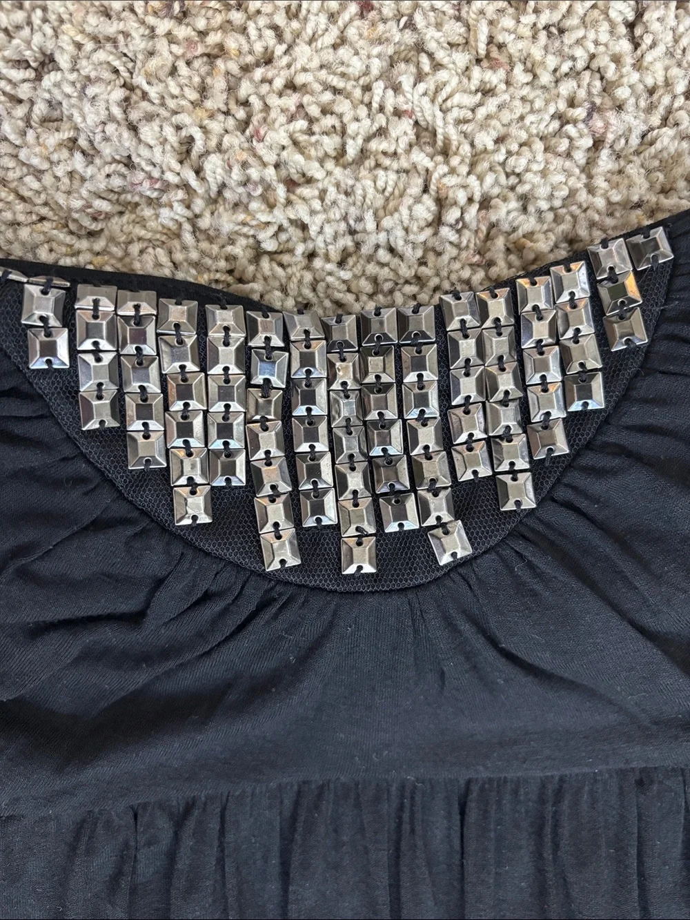 Bebe Black Strapless Beaded Sweetheart Cutout O Ring Maxi Dress - Picture 5 of 9